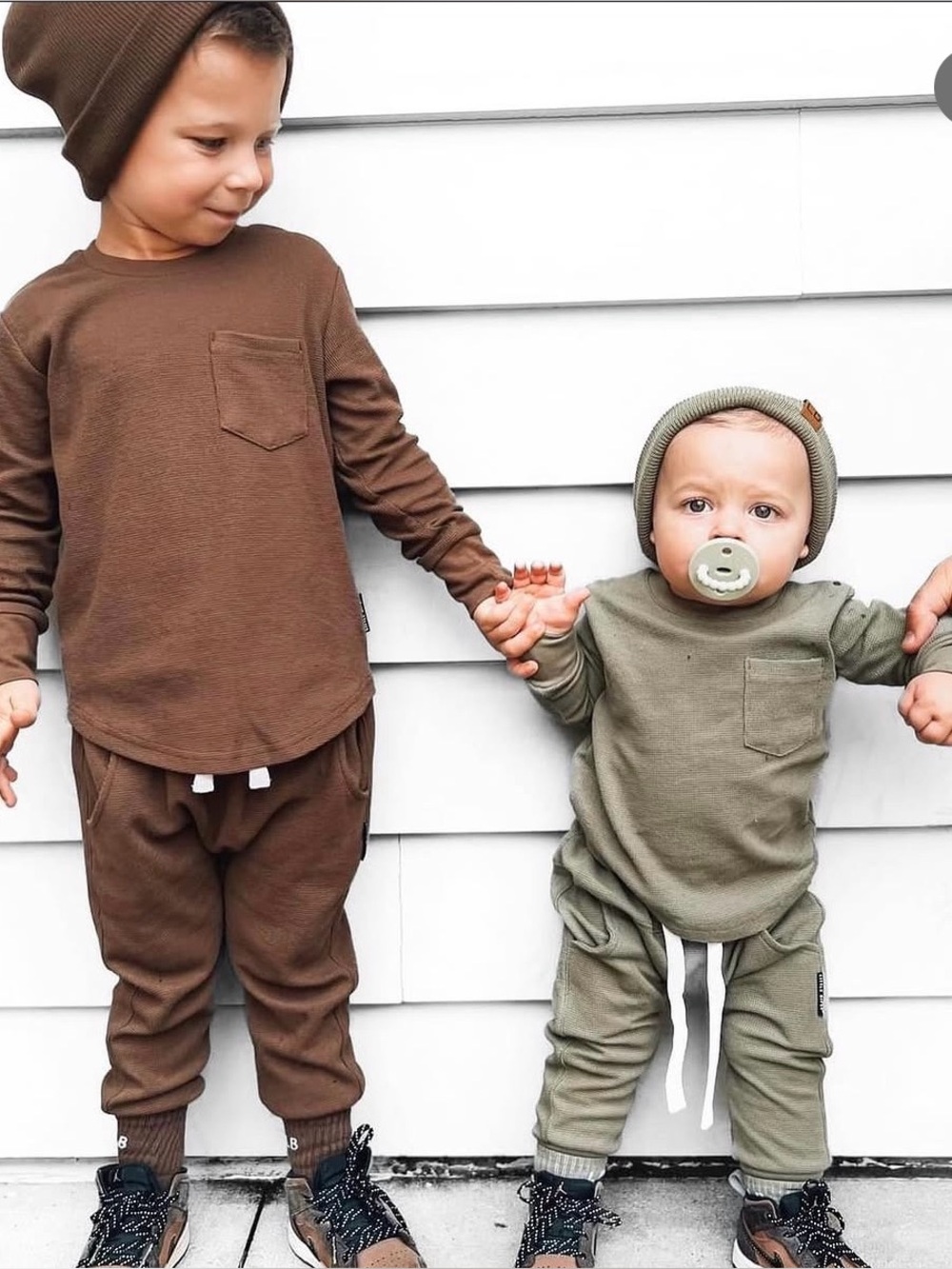 Little Bipsy Brown and Green Waffle Sets